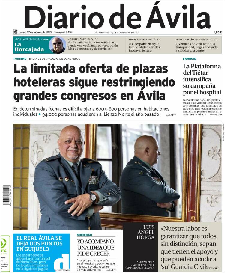 Portada de Diario de Ávila (Spain)