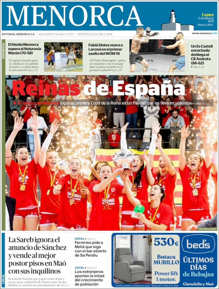 Portada de Menorca - Diario Insular (Spain)