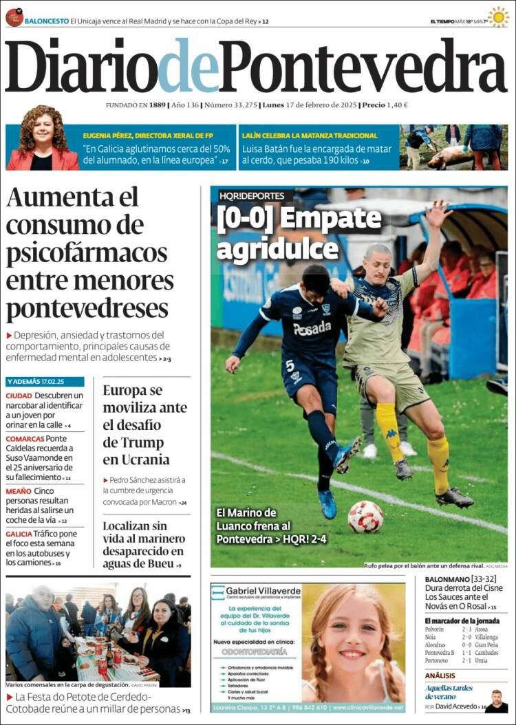 Portada de Diario de Pontevedra (Spain)