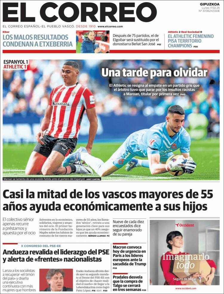 Portada de El Correo - Guipuzcoa (Spain)