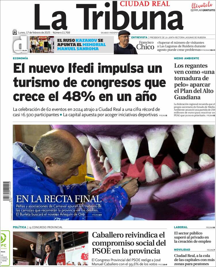 Portada de La Tribuna de Ciudad Real (Spain)