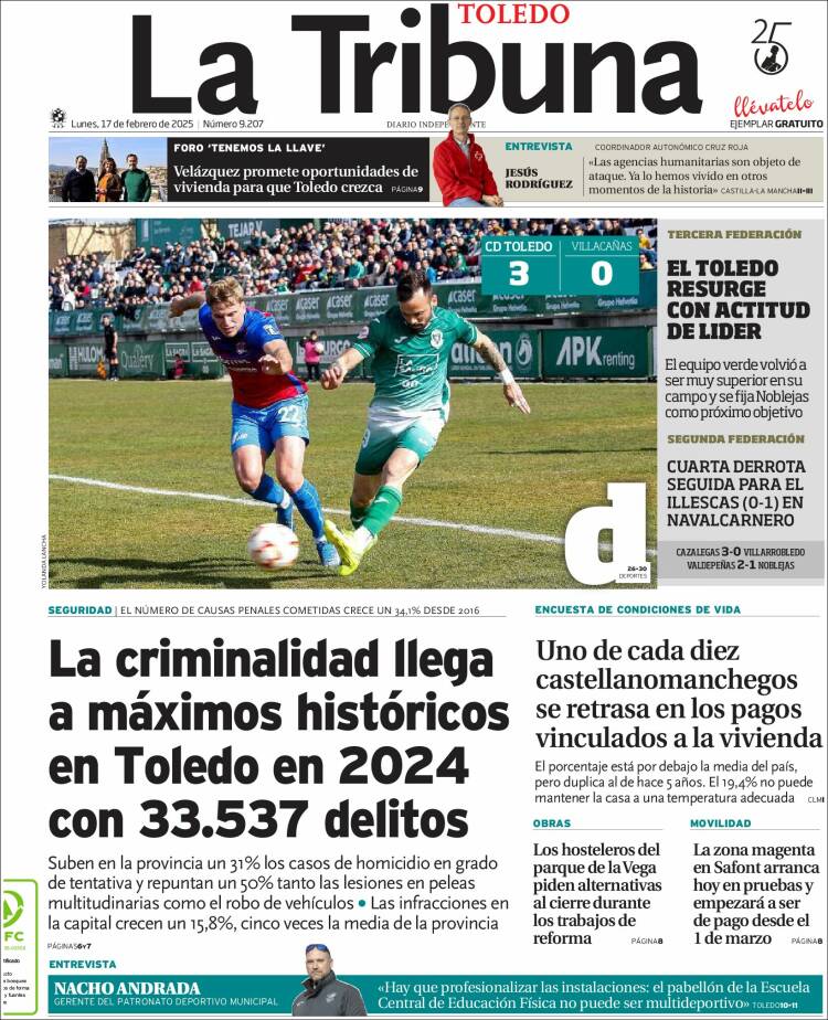 Portada de La Tribuna de Toledo (España)