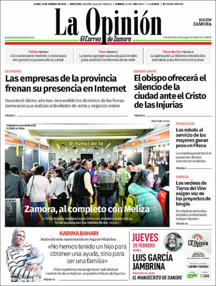 Portada de La Opinión - El Correo de Zamora (España)