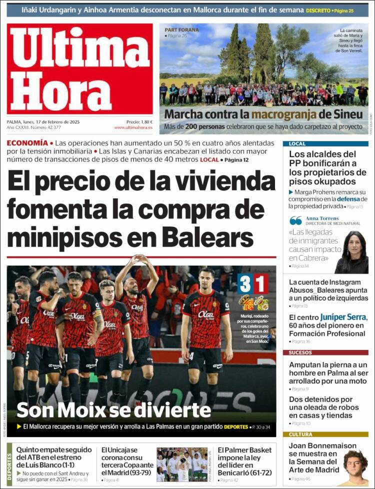 Portada de Última Hora (España)