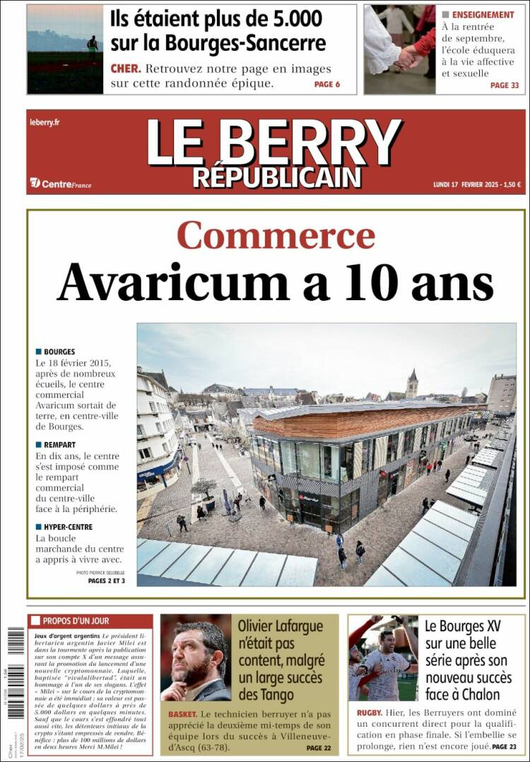 Portada de Berry Republicain (Francia)