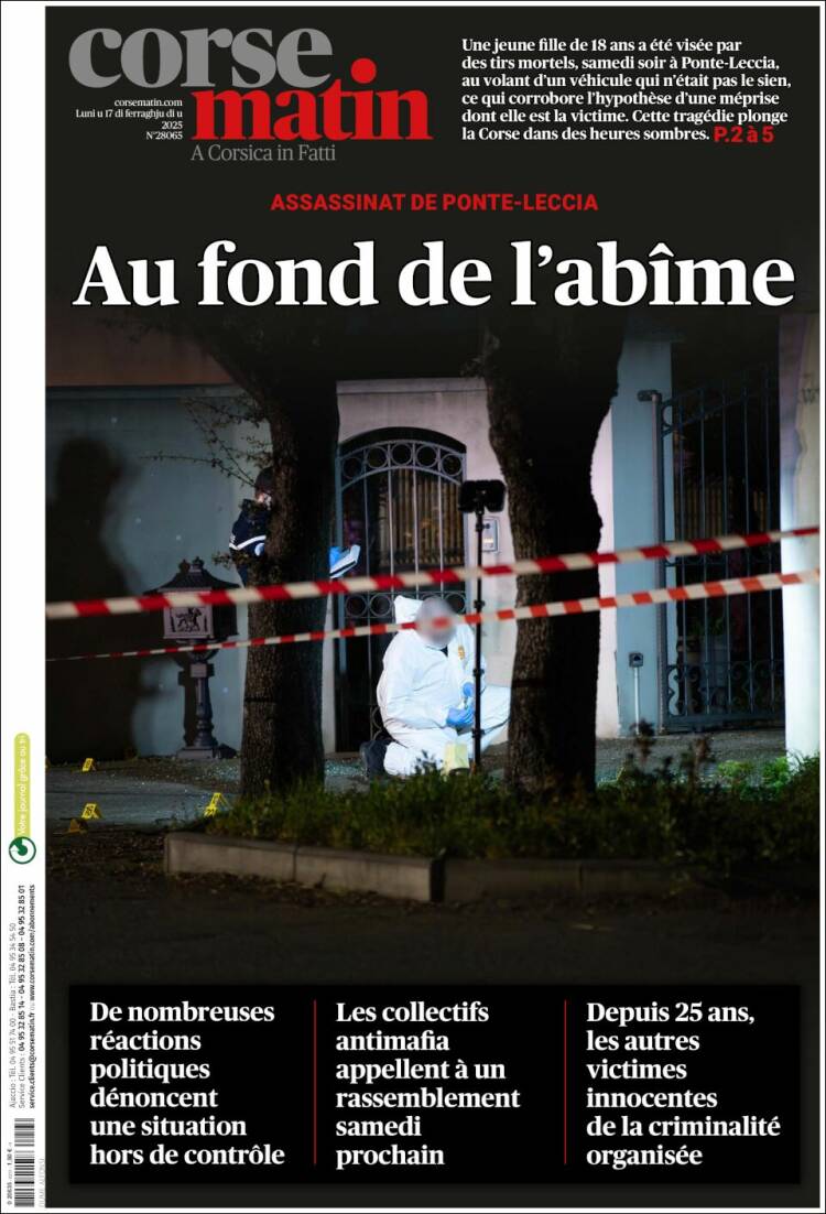 Portada de Corse-Matin (France)