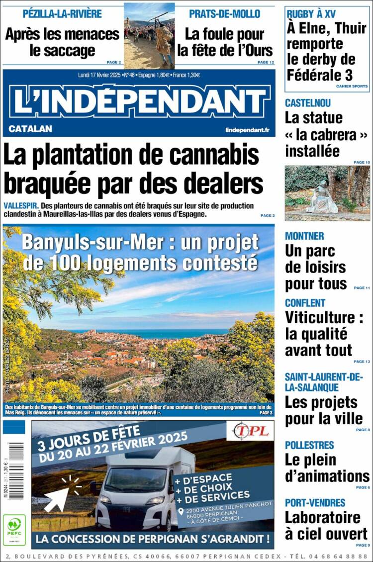 Portada de Le Indépendant (Francia)