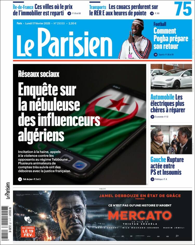 Portada de Le Parisien (France)