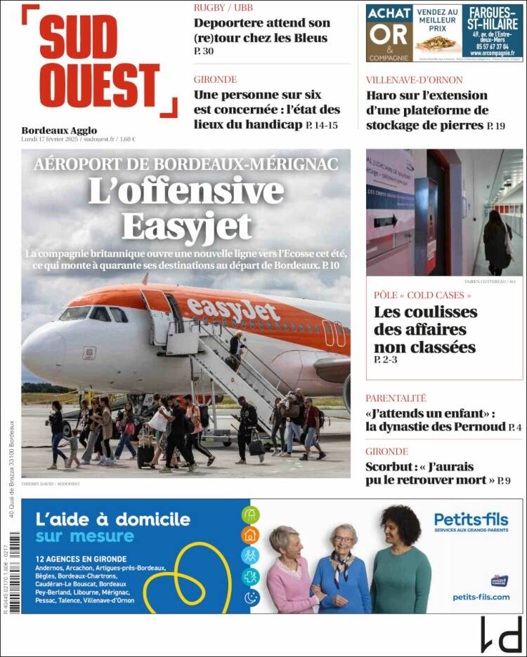 Portada de Sud Ouest (France)