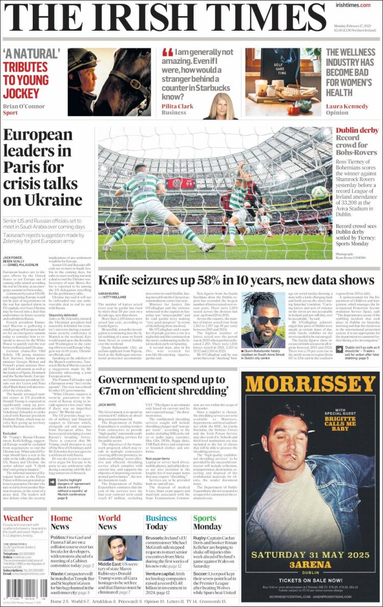 Portada de Irish Times (Ireland)