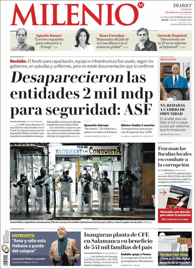 Portada de Milenio (México)