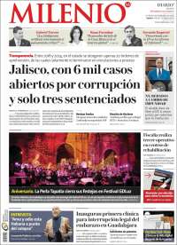 Portada de Milenio - Jalisco (México)