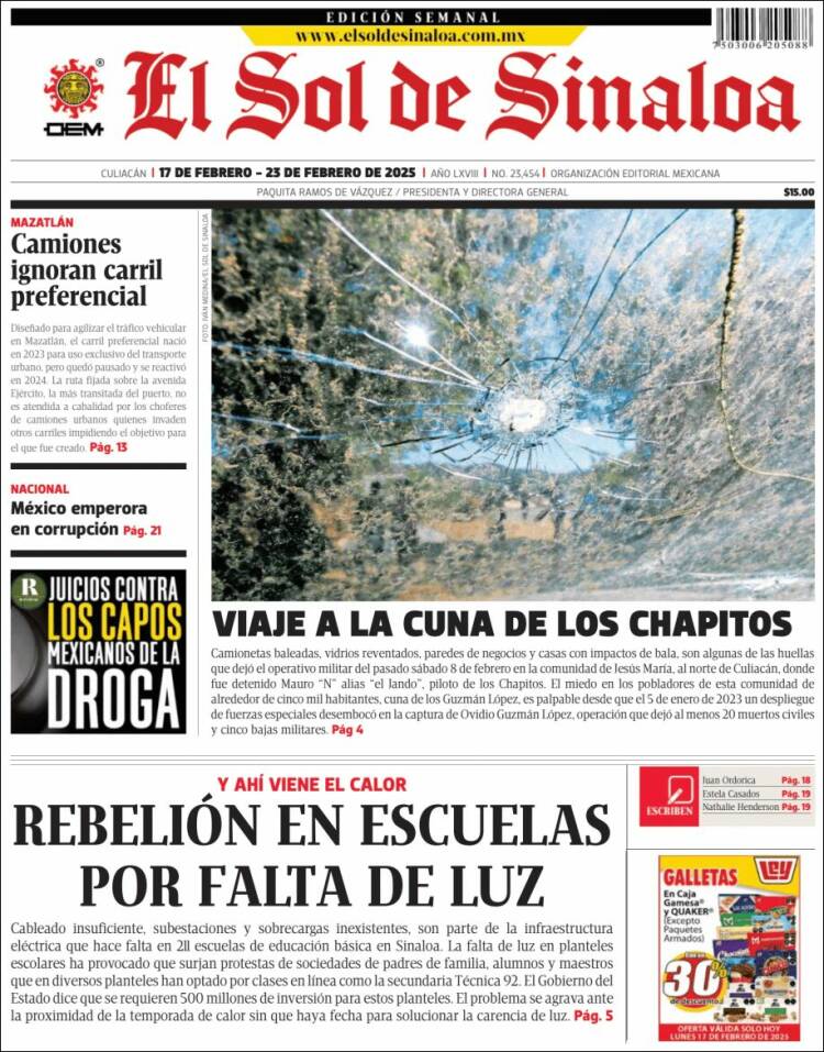 Portada de El Sol de Sinaloa (Mexico)