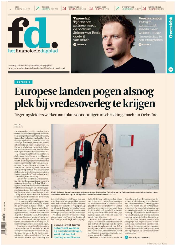 Portada de Het Financieele Dagblad (Países Bajos)