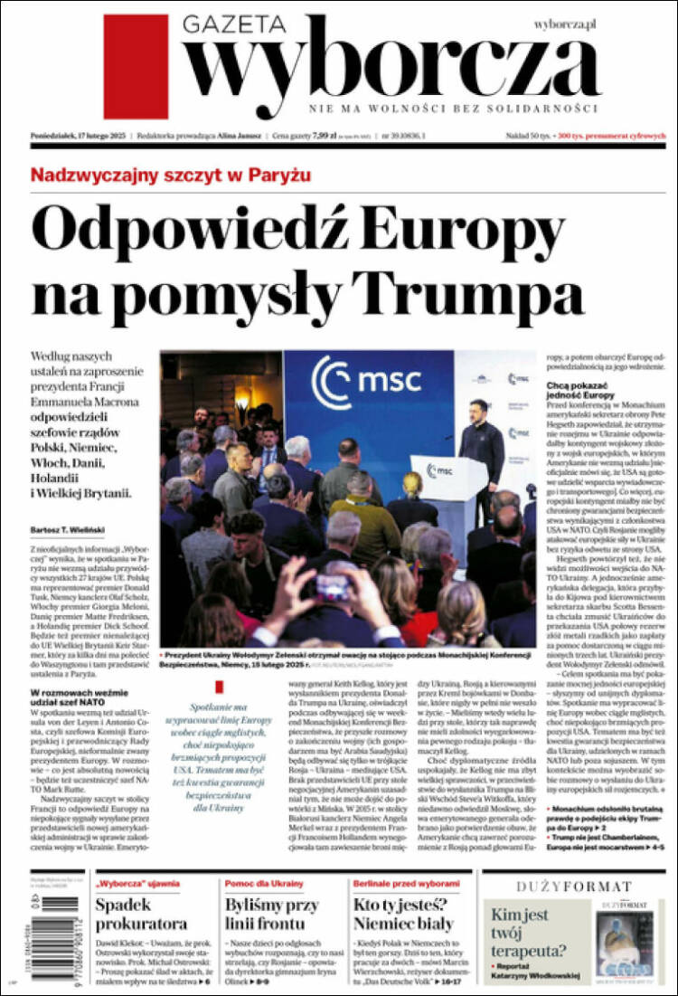 Portada de Gazeta Wyborcza (Poland)