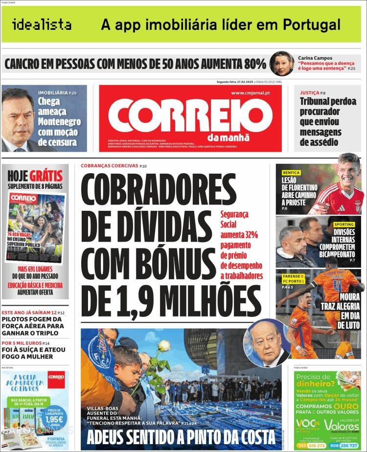 Portada de Correio da Manhã (Portugal)