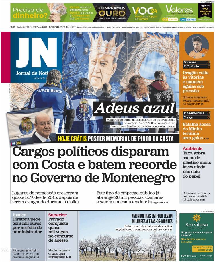 Portada de Jornal de Notícias (Portugal)