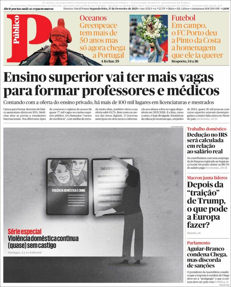 Portada de Público (Portugal)