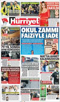 Portada de Hürriyet (Turquía)