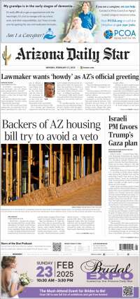 Portada de Arizona Daily Star (USA)