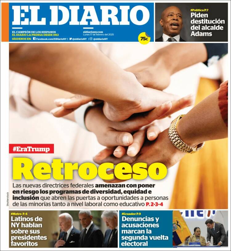 Portada de El Diario NY (USA)