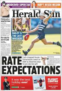 Portada de Herald Sun (Australia)