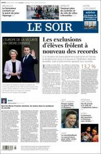 Portada de Le Soir (Bélgica)