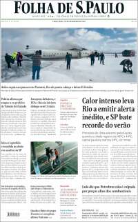 Portada de Folha de São Paulo (Brasil)