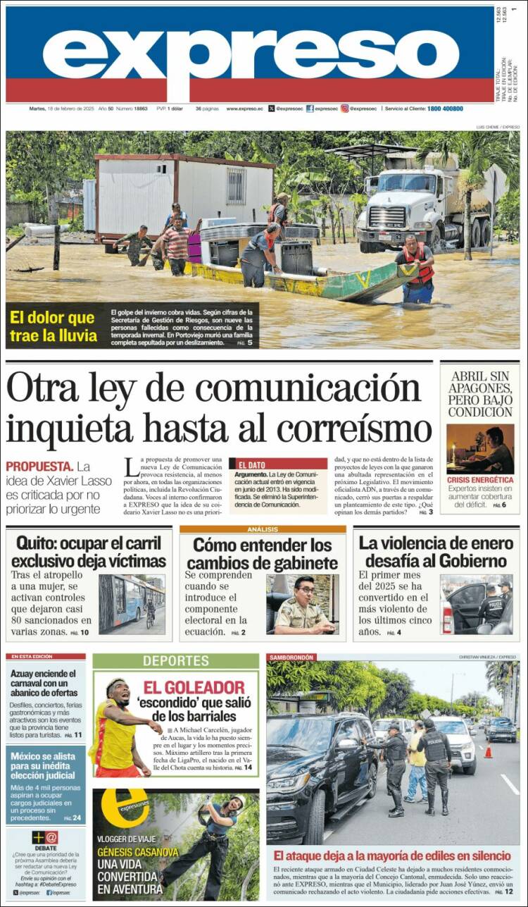 Portada de Expreso (Ecuador)