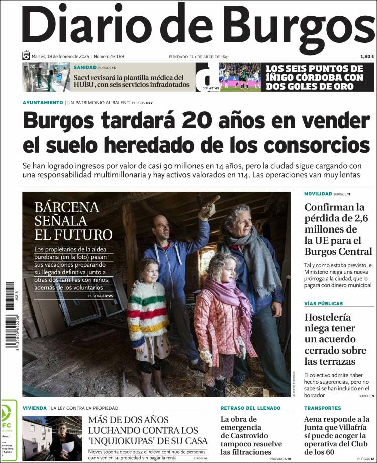 Portada de Diario de Burgos (España)