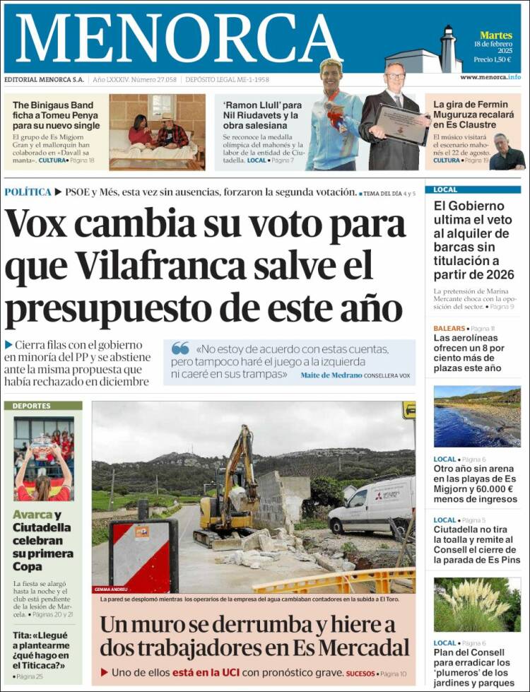 Portada de Menorca - Diario Insular (España)