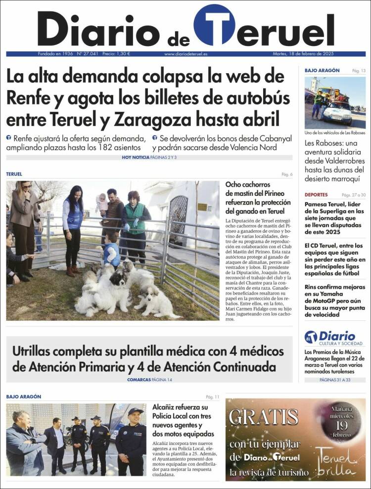 Portada de Diario de Teruel (España)