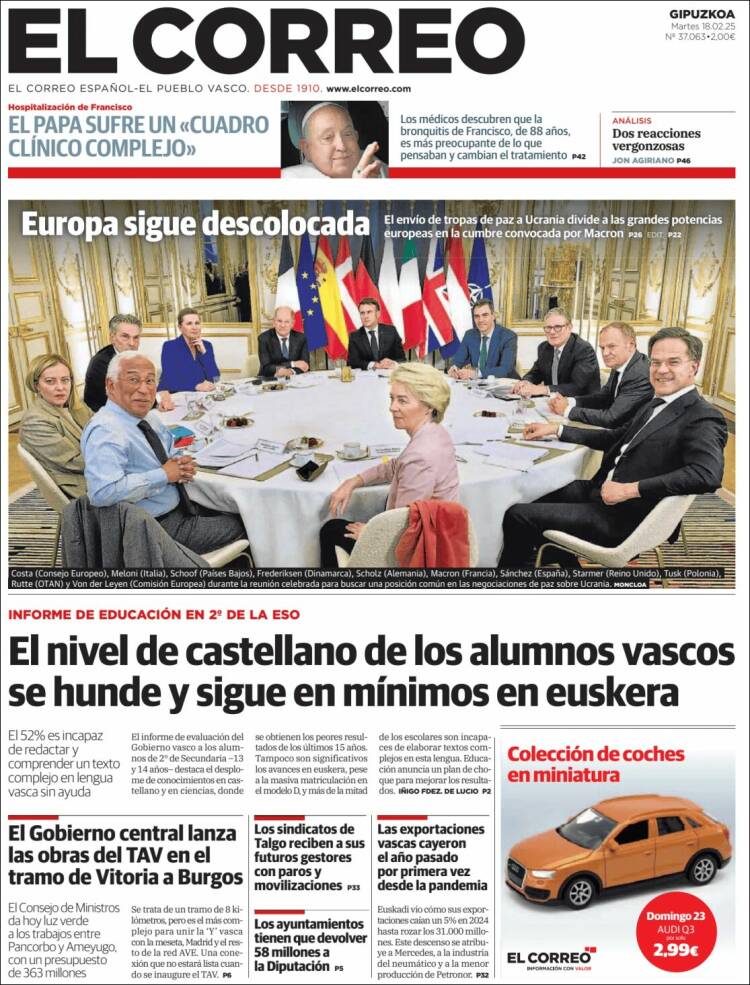 Portada de El Correo - Guipuzcoa (Spain)