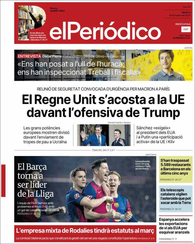 Portada de El Periódico de Catalunya (Spain)