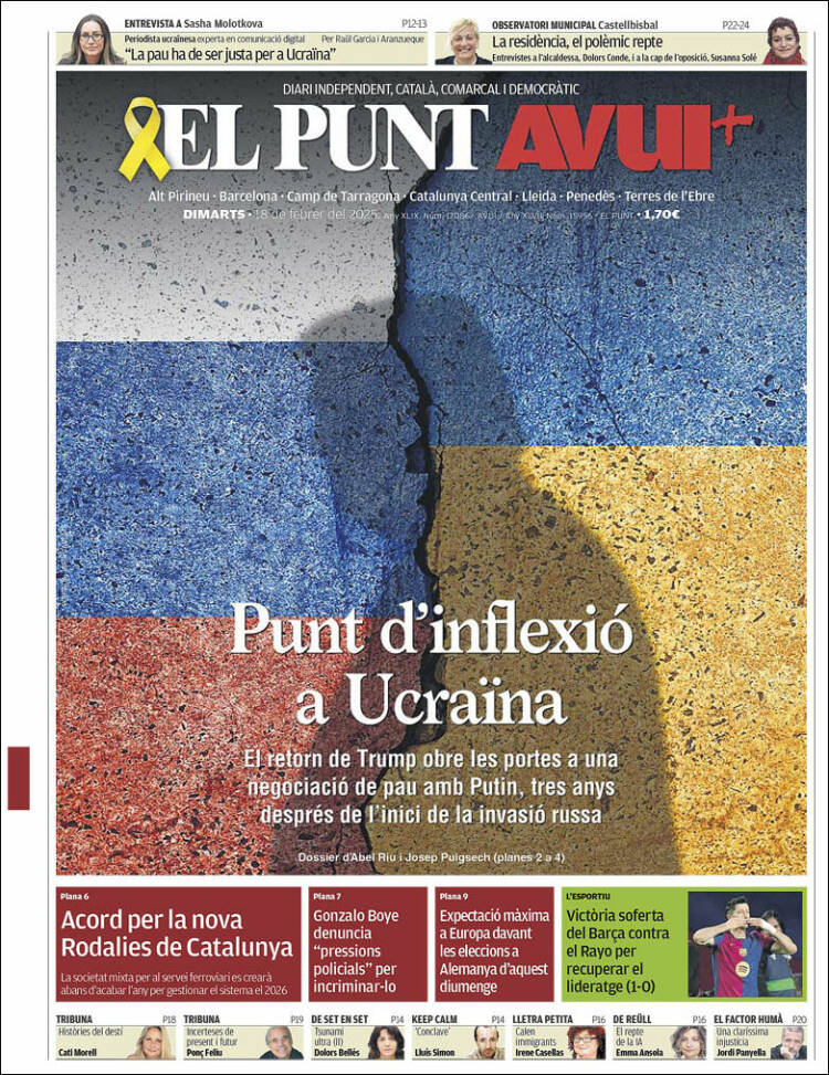 Portada de El Punt Avui (España)