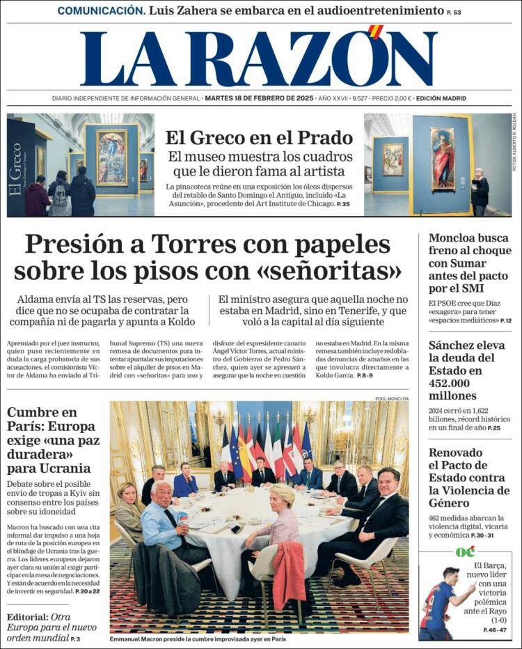 Portada de La Razón (Spain)