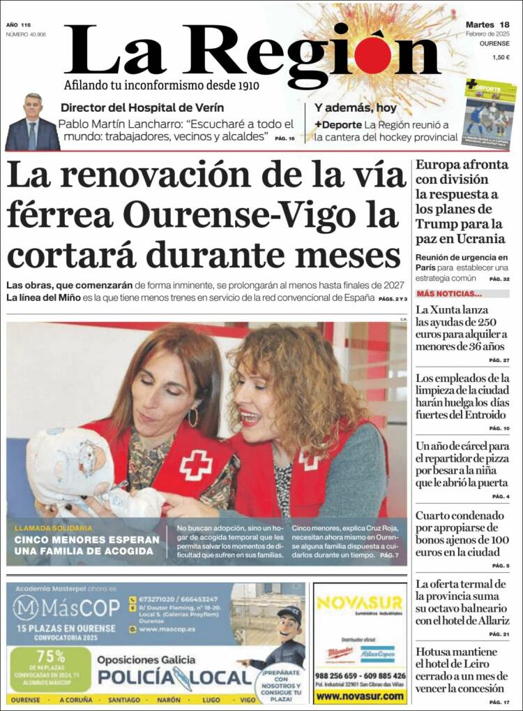 Portada de La Región de Ourense (Spain)