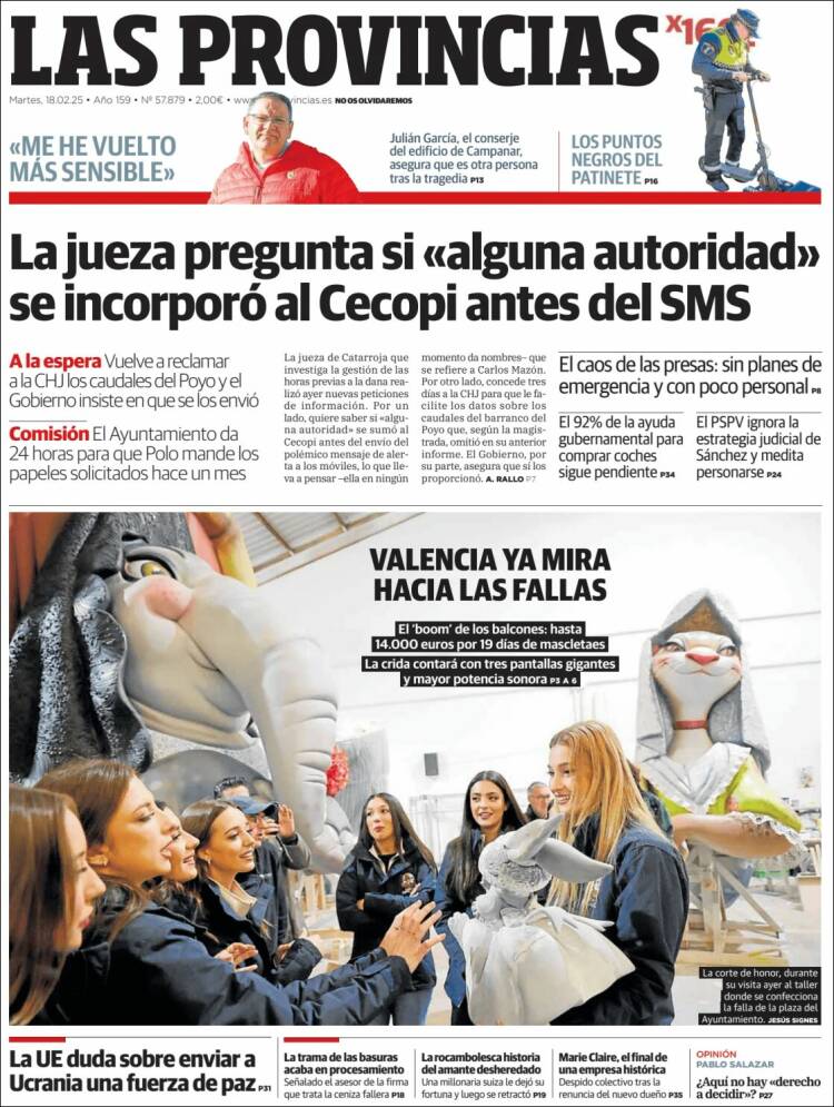 Portada de Las Provincias (Spain)