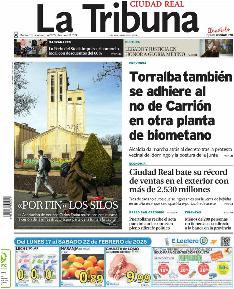 Portada de La Tribuna de Ciudad Real (Spain)