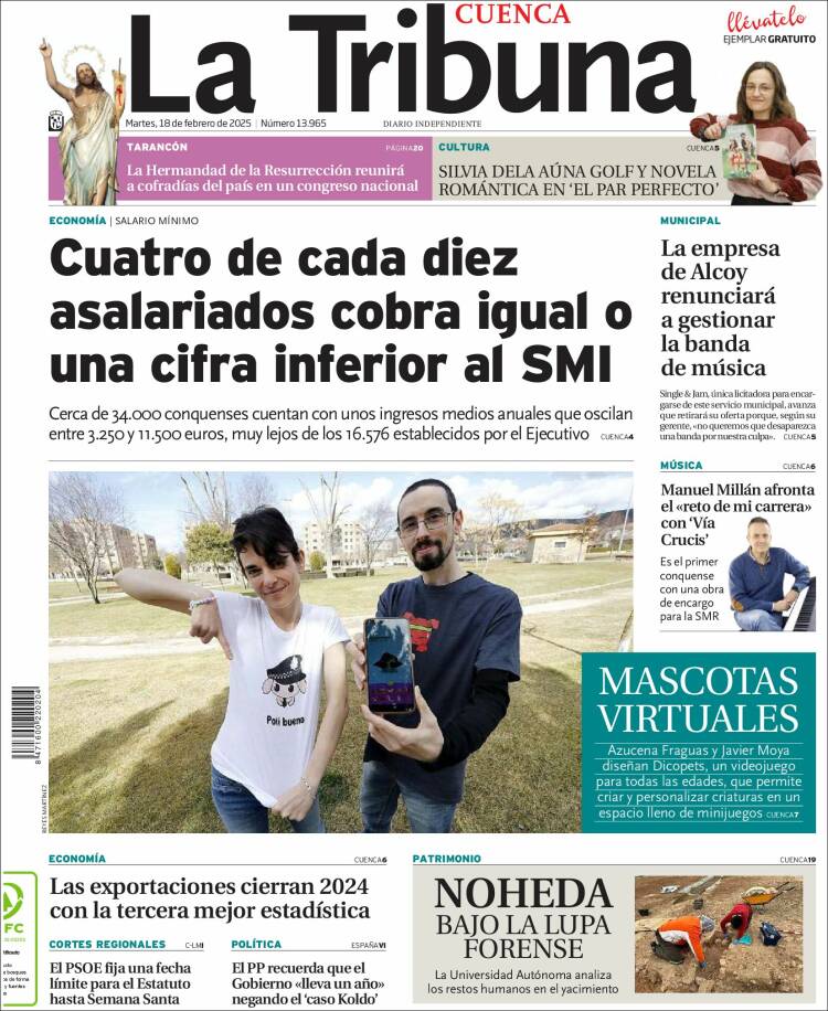 Portada de La Tribuna de Cuenca (España)