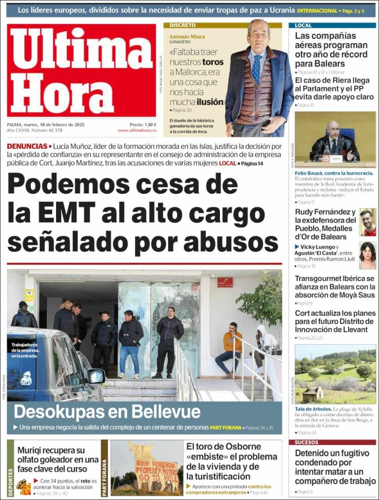 Portada de Última Hora (Spain)