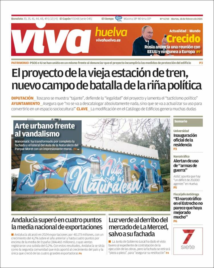 Portada de Viva Huelva (España)