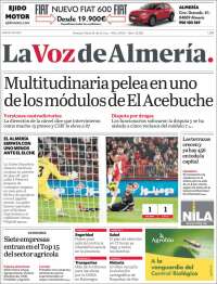 Portada de La Voz de Almería (España)