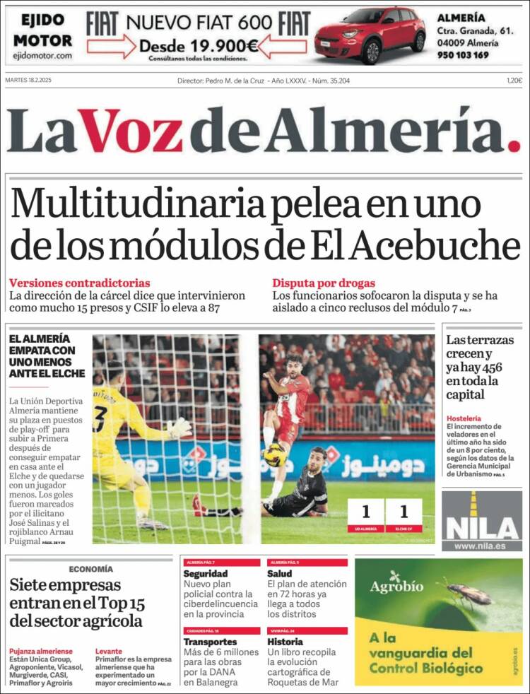 Portada de La Voz de Almería (Spain)