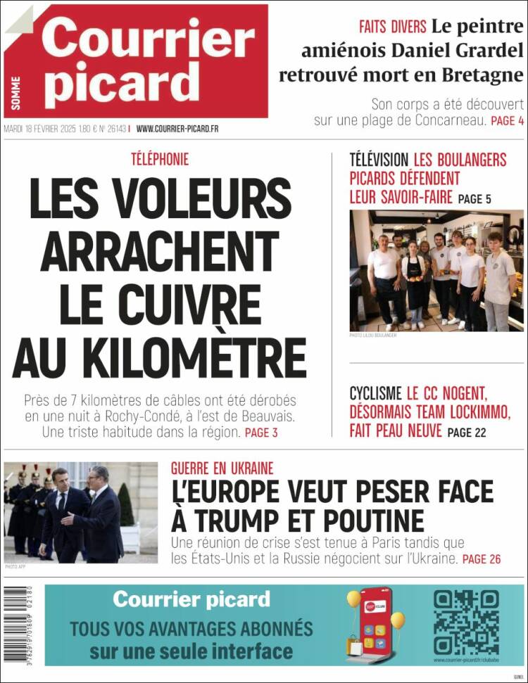 Portada de Courrier Picard (Francia)