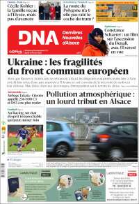 Portada de Les Dernières Nouvelles d'Alsace (Francia)