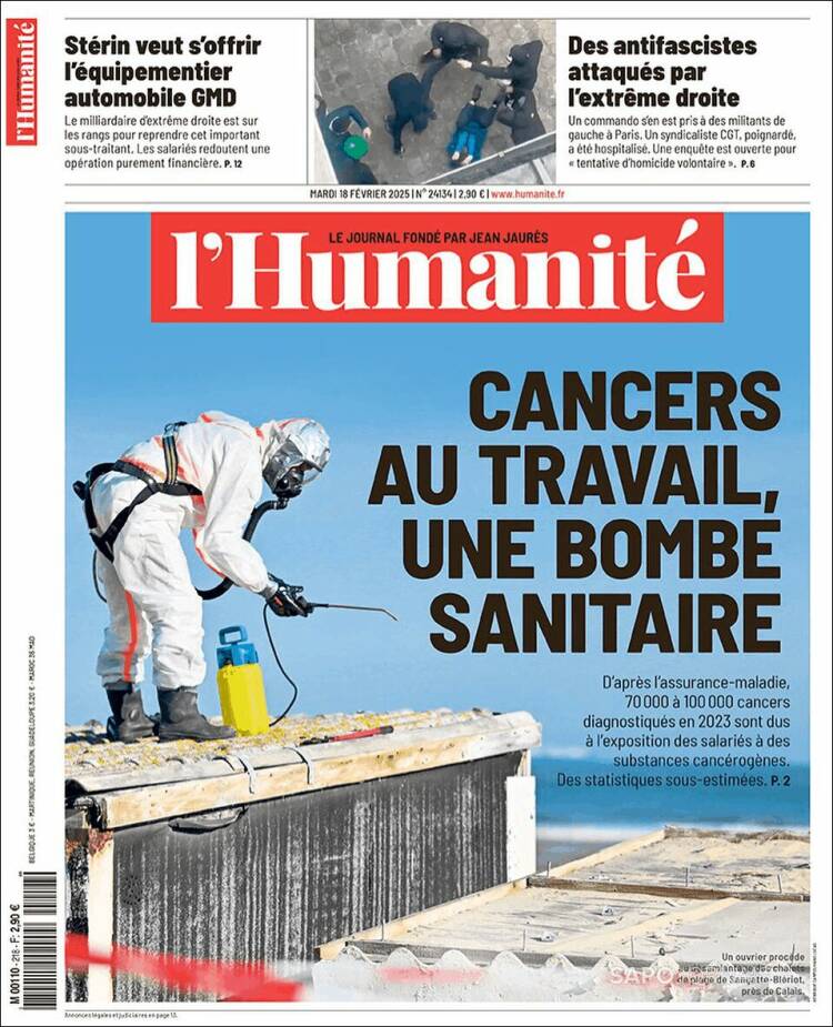 Portada de l'Humanite (France)