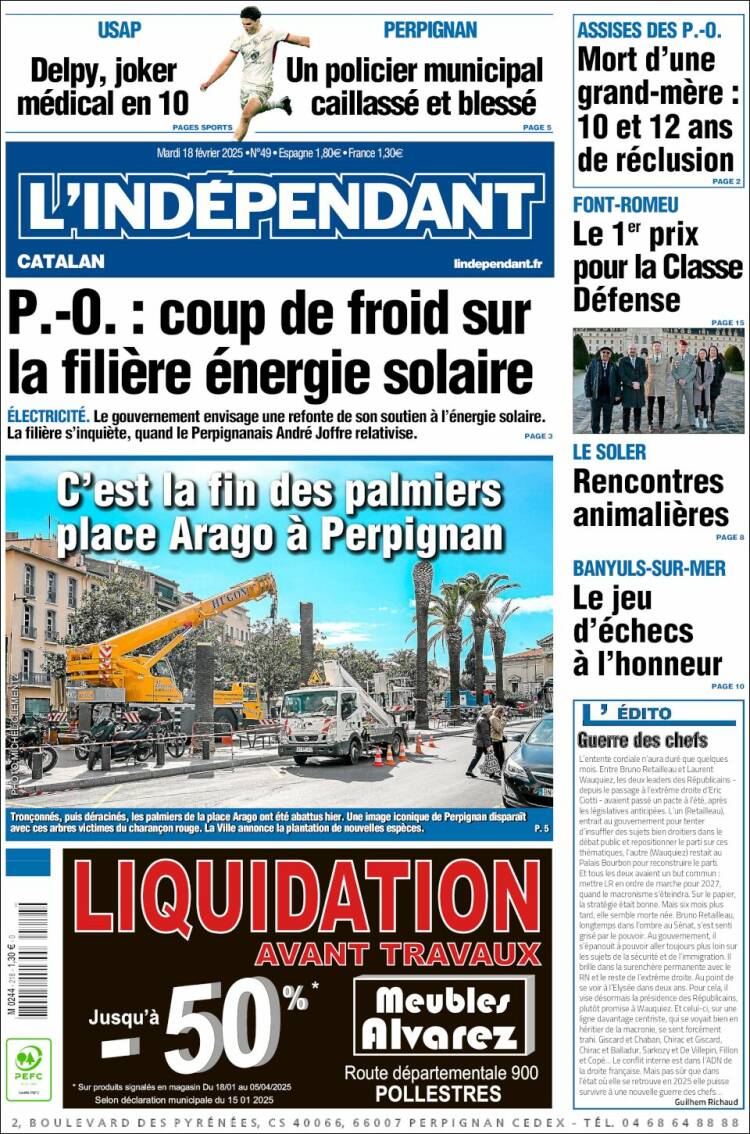 Portada de Le Indépendant (France)