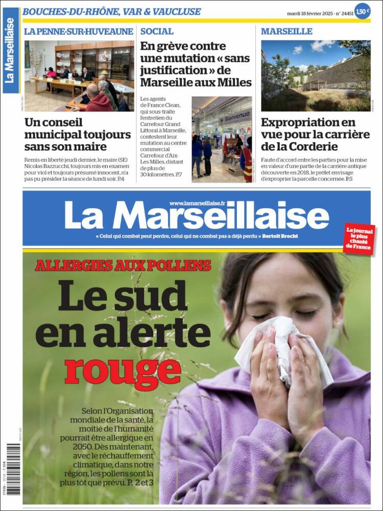 Portada de La Marseillaise (Francia)