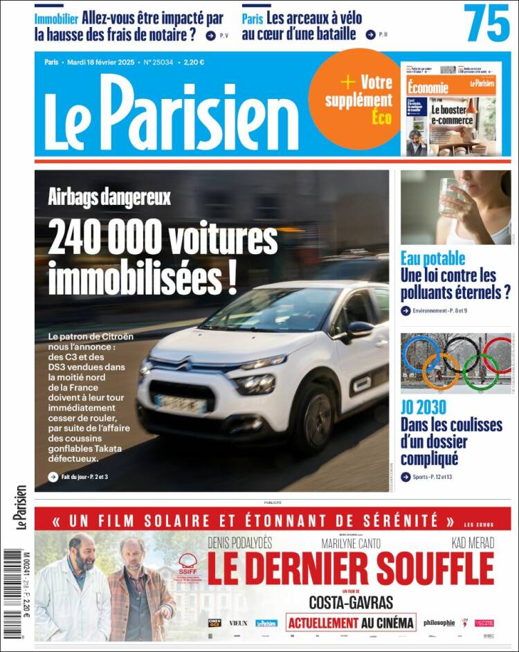 Portada de Le Parisien (Francia)